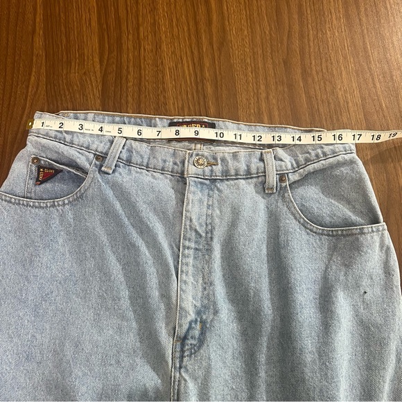 VINTAGE 90’s light wash high waisted baggy mom jeans waist size 34 faded glory - Picture 5 of 12